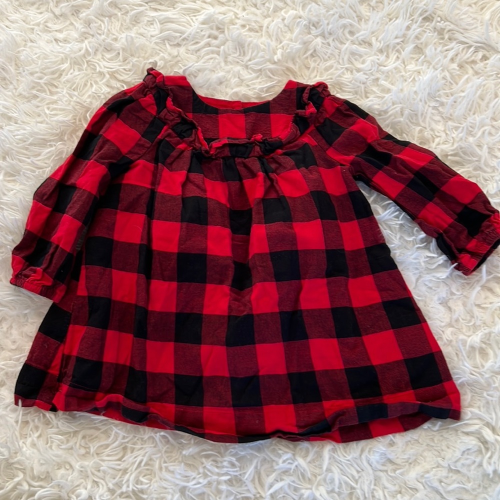 Baby Gap Black and Red Buffalo Plaid Dress 6-12 months